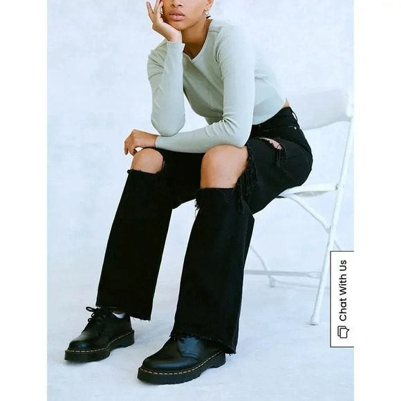 PacSun Women's Size 26 High Waisted Distressed Black Baggy Jeans - Picture 5 of 9